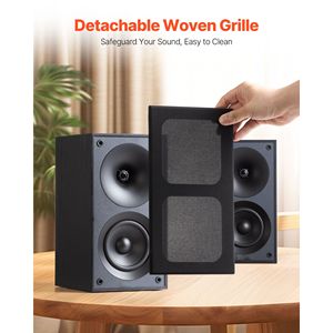 Altavoces Estéreo Pasivos de 300W para Estantería con Woofer de 4 Pulgadas y Tweeter de 1 Pulgada, Rejilla Desmontable, Respuesta de Frecuencia de 70Hz-20KH - Product Image 4