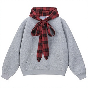Sudadera con capucha rosa para mujer, de manga larga, color liso, con doble cremallera, informal, para otoño - Product Image 1