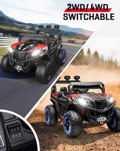 ANPABO Voiture électrique 24V 4x4 avec télécommande, 4 roues motrices/2 roues motrices commutables, 4 amortisseurs, jouet pour enfants - Product Image 3