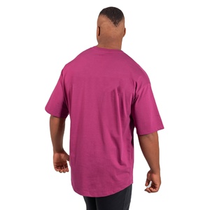 เสื้อยืดโอเวอร์ไซส์สไตล์สตรีทสั่งทำขายส่งสำหรับผู้ชาย ไซส์พลัส แขนสั้น สกรีนโลโก้ ไหล่ตก ผ้าฝ้ายถัก 100% - Product Image 4