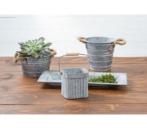 Meilleure offre spéciale! Jardinière galvanisée de haute qualité en métal étain, utilisé pour la décoration de jardin, vente en gros - Product Image 6