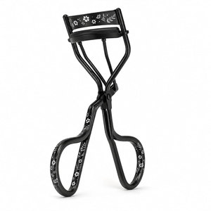 <b>Black</b> Stainless Steel Eyelash Curler with Floral Pattern Soft Pad Design for Precise Lash Curling - Product Image 6