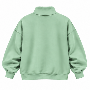 <b>Mint</b> <b>Green</b> Oversized Mock Neck Sweatshirt Unisex Loose Fit Pullover Long Sleeve Heavyweight Custom Printed Casual Streetwear <b>Top</b> - Product Image 2