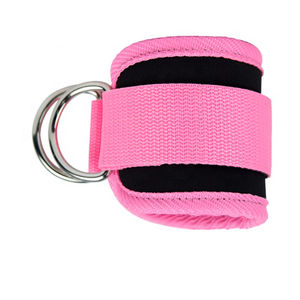 Sangles de cheville personnalisées avec logo et double anneau en D pour une stabilité maximale, fixation pour machine à câble, équipement d'entraînement des fessiers en gros - Product Image 5
