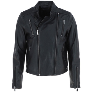 Glossy metallic men’s <b>jacket</b> made from soft genuine <b>sheepskin</b> leather. - Product Image 6