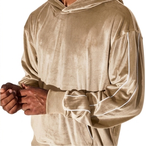 Sweat à capuche en velours 100% coton de luxe personnalisé pour homme, coupe classique, épais et chaud, pour l'automne et l'hiver - Product Image 5