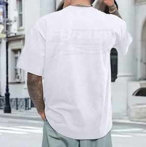 เสื้อยืดสตรีทแวร์ดีไซน์ล่าสุด ทรงโอเวอร์ไซส์ สีขาว ผ้าฝ้าย 100% ระบายอากาศได้ดี เสื้อยืดแฟชั่นผู้ชาย รับผลิตแบบ OEM - Product Image 2