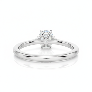 Anillo solitario de diamante cultivado en laboratorio con corte brillante redondo, color E, VVS2, certificado IGI, en oro blanco de 9K, con engaste de puntas, para mujer. - Product Image 2