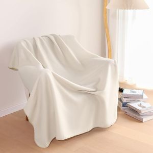 Soft 100% Polyester Polar Fleece White <b>Throw</b> Blanket Solid <b>Grey</b> Rectangular Folded Home Use Winter - Product Image 3