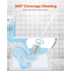 Set di scopino e supporto per pulizia profonda con manico in PP per uso bagno - Product Image 4
