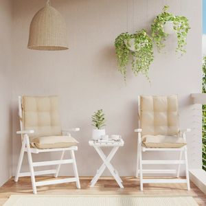 Juego de 2 cojines beige para sillas de exterior de respaldo bajo - Product Image 1