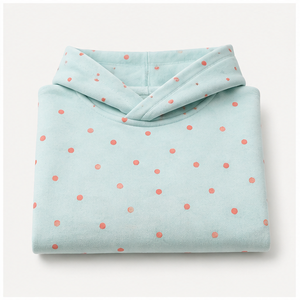 Sweat à capuche personnalisable pour femme, coupe ample et courte, à pois irréguliers, en molleton bouclé doux, couleur aqua pâle WPHOOD-0023 - Product Image 6
