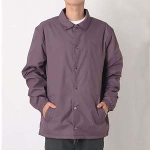 Men's Purple Jacket Water Resistant Button Front Solid Color Regular Fit Autumn Outdoor Wear - Product Image 1