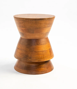 Mango Wood Accent <b>Table</b> and <b>Stool</b> Versatile Wooden Furniture Set for Living Room Bedroom Home Decor and Everyday Use - Product Image 2