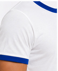Camiseta de Algodón Blanca para Hombre Phi Beta Sigma con Letras Griegas Azules, Ribete en Contraste, Corte Regular, Estilo Casual, Cuello Redondo, Manga Corta - Product Image 5