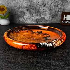 Bandeja de Resina para Joyas con Madera de Burl – Plato de Vanidad Hecho a Mano, Soporte para Anillos, Cuenco Decorativo de Resina, Decoración Única de Madera y Resina - Product Image 2