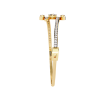 Pulsera de Cadena JURA JEWEL Romántica Clásica Chapada en Oro de 18K con Flor de Diamantes, Corte Brillante, Engaste de Garra, IGI 5.95ct