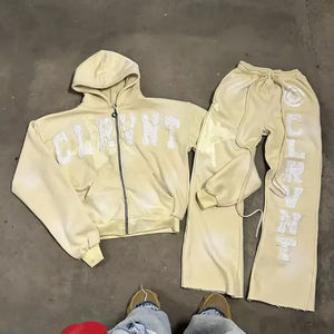 Ensemble de survêtement personnalisé pour homme, streetwear, 400 g/m², 2 pièces, en coton technique, sweat à capuche, survêtements pour homme - Product Image 3