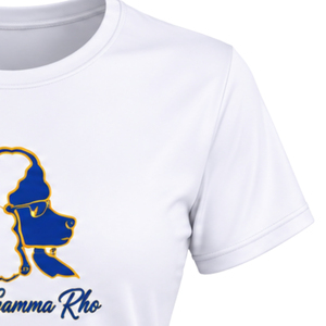 T-shirt d'entraînement personnalisé Sigma Gamma Rho à col rond pour femmes, T-shirt de fitness athlétique extensible pour sororité grecque, Vêtements de sport en gros - Product Image 5