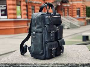 Wholesale Custom Genuine <b>Leather</b> Backpack <b>Men</b> Vintage Cowhide Travel Laptop <b>Bag</b> Waterproof Outdoor Daypack LBK-0124 - Product Image 4