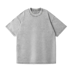 Vintage Oversized Men's 100% Cotton Casual Heavyweight T-shirt Breathable <b>Machine</b>-washable Customizable Logo Embroidery Regular - Product Image 1