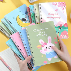 <b>Cute</b> Spiral Notebook journal A5 Aesthetic Pretty Design for Kids, 100 Pages, Cat, Bunny, Frog, <b>Bear</b>, Dinosaur, Space, Landscape - Product Image 1