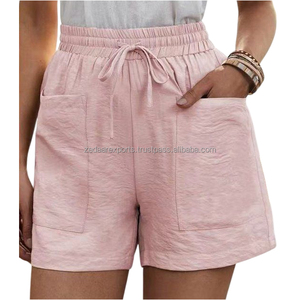 Short femme chic en lin confortable et élégant bas quantité minimale de commande OEM & ODM - Product Image 4