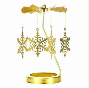 Decoración navideña de árbol de metal dorado con adornos colgantes, decoración tradicional para la mesa navideña, decoración para el hogar. - Product Image 5