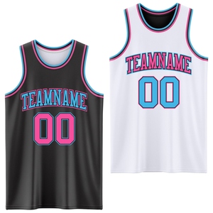 Vente en gros directe OMMIZ INDUSTRY Maillot de basket authentique personnalisé de qualité supérieure à rayures rouges et blanches noir-blanc - Product Image 2