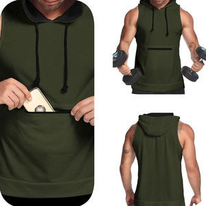 Sweat à capuche de sport pour homme, décontracté, écologique, respirant, en molleton de coton/polyester, grande taille, couleur unie - Product Image 3