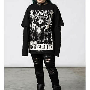 Fabricant de T-shirts personnalisés à double couche thermique imprimés, en coton épais isolant pour femmes, pour vêtements de travail et de sport printaniers - Product Image 4