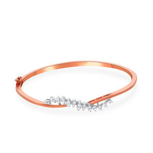GLEAMORA ENTERPRISE Rose Gold Lab Grown Diamond Round Brilliant Cut Classic Floral 14K Women's <b>Bangle</b> <b>Bracelet</b> - Product Image 1