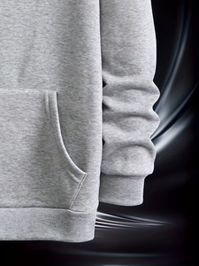 เสื้อฮู้ดดี้พิมพ์ลายสีพื้นผ้าฝ้ายฟลีซเนื้อนุ่มสบาย 100% สำหรับฤดูหนาว มีกระเป๋า ทรงบาง สำหรับผู้ชาย ผลิตในบังกลาเทศ - Product Image 6