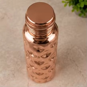 Ayurvedic Copper Water Bottle 1000ml Hand Hammered Pure Copper Leak Proof Travel <b>Drinkware</b> - Product Image 2