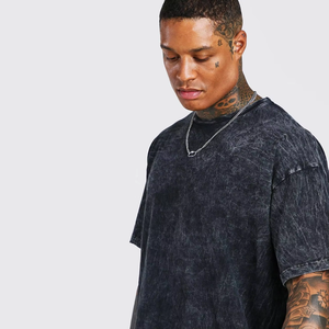 T-shirt Homme Oversize 100% Coton Coupe Boxy Grammage Lourd 300 GSM Lavage Vintage Streetwear Tee Fournisseur OEM ODM Vente en Gros - Product Image 5