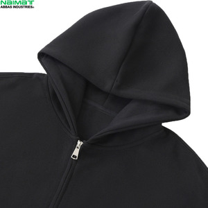 Sweat-shirt à capuche zippé pour homme, tissu épais et lourd, doublure thermique isolante, idéal pour l'hiver, couleur unie - Product Image 3