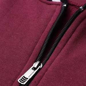 Chaquetas Varsity de Invierno Cálidas y Sencillas para Hombre, Chaqueta de Forro Polar con Cremallera, Abrigo Rojo Personalizable - Product Image 6