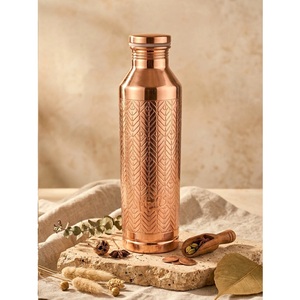 Bouteilles en cuivre gravées personnalisables par le fabricant pour cadeaux d'entreprise – Bouteilles d'eau en cuivre pur gravées - Product Image 1