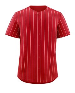 Maillot de baseball rayé rouge pour homme, prêt pour l'entraînement, avec tissu durable et mouvements fluides - Product Image 3
