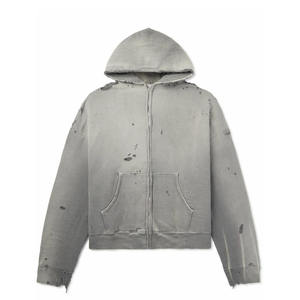 Sudadera con Capucha de Invierno para Hombre de Alta Calidad, Estilo Astronauta, Lavado Ácido, Vintage, de Algodón Grueso con Bolsillos, Transpirable, Corte Regular - Product Image 1