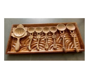 Cuillère en bois d'acacia brun foncé du Vietnam 10cm 35cm de longueur ustensiles de cuisine pour la cuisson de salade de fruits vaisselle maison Restaurant fête - Product Image 3