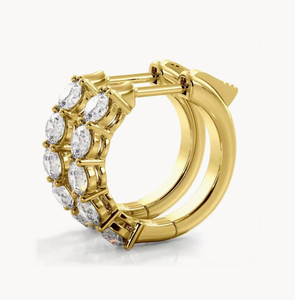 <b>Hoops</b> <b>Earrings</b> Diamond <b>Earrings</b> Gold and <b>Silver</b> <b>Earrings</b> Natural and Lab Grown Diamonds <b>Earrings</b> <b>Hoops</b> Fine Jewelry for Women - Product Image 3