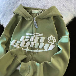 Sudadera con capucha de punto grueso para hombre, estilo urbano, holgada, con estampado puff, para invierno, mezcla de algodón, OEM - Product Image 5