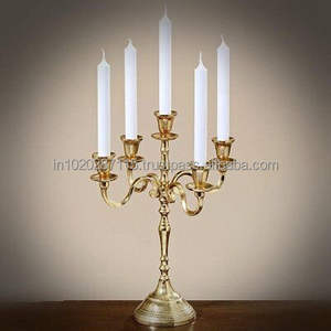 Candelabros de metal con acabado dorado para Decoración de mesa de vacaciones y tema de Evento de celebración de iluminación de velas festivas - Product Image 1