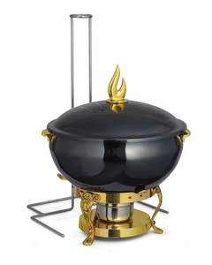 Recipiente Redondo de Acero Inoxidable para Calentar Comida tipo Buffet con Tapa, para Servir Comida en Hoteles, Banquetes, Restaurantes y Servicios de Catering - Product Image 5