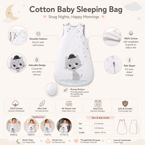 Saco de Dormir para Bebé de Algodón Orgánico 0.5 y 2.5 TOG |   Pijama para Bebé Unisex con Estampado de Corazones, Cierre de Cremallera Bidireccional, Suave, Transpirable y Ecológico - Product Image 6