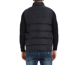 Breathable Unisex Thick Puffer Vest Sleeveless <b>Quilted</b> Jacket 100% Nylon Stand Collar Patchwork Waterproof Reversible - Product Image 2