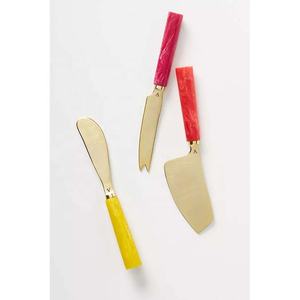 Poignée en céramique rose clair avec vaisselle de luxe plaqué or pour hôtel et mariage Ensemble de couverts en or Ensemble de couverts pour mariage - Product Image 5