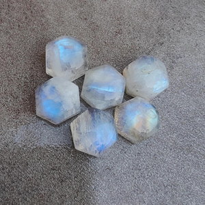 Piedra Lunar Blanca Natural de Grado AAA, Cabujón Hexagonal Calibrado, Gema Suelta para Joyería, Disponible en Todos los Tamaños - Product Image 5
