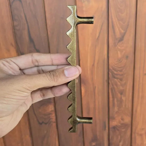 Antique Brass Iron Cabinet Handle Wavy Drawer Pull <b>Rustic</b> Kitchen Hardware <b>Door</b> Handle - Product Image 6